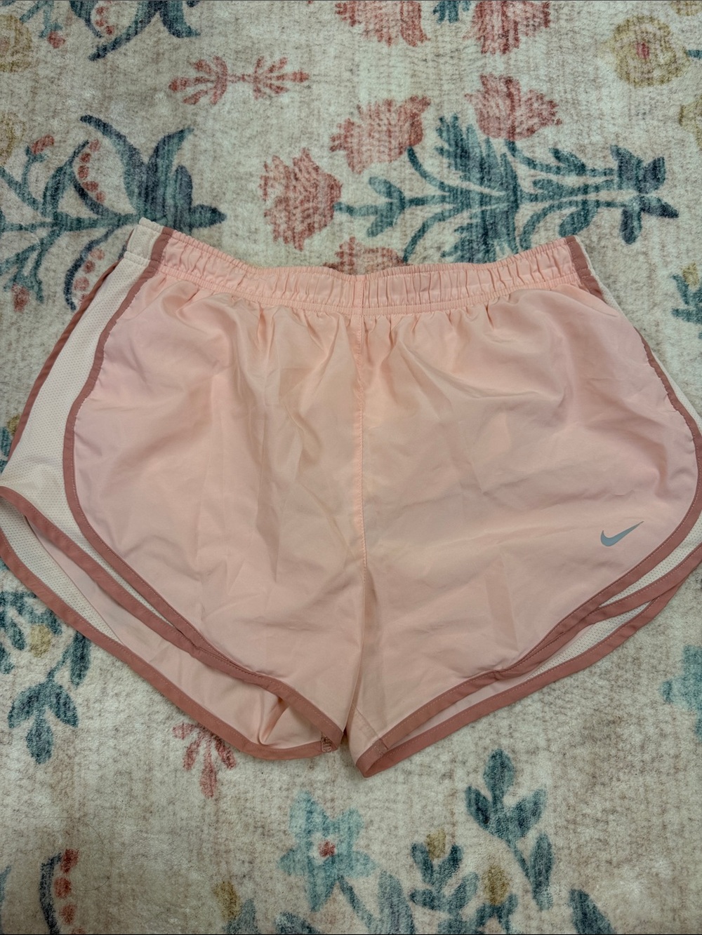 Nike Women's Pink Athletic Shorts with Contrast Trim